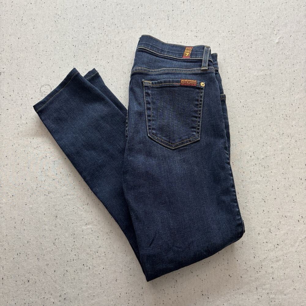 7 For All Mankind Ankle Gwenevere Jeans Womens 26 Dark Wash Blue Skinny Stretch
